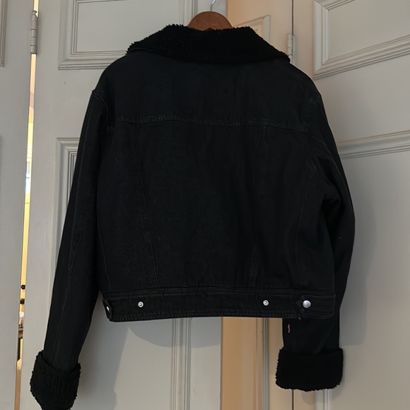 Veronica beard denim and shearling moto jacket - Picture 4 of 4